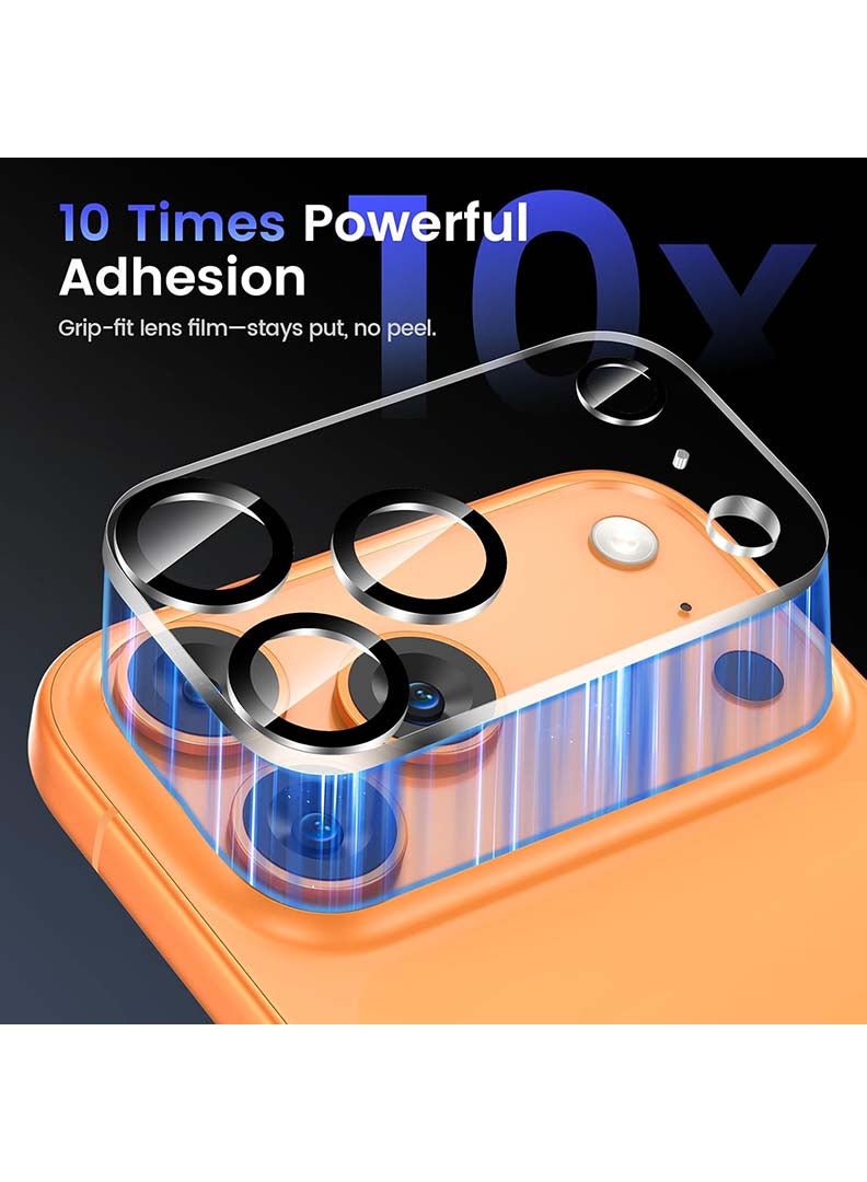 Case Up حماية عدسة الكاميرا 2 عبوة لجهاز iPhone 17 Pro Max [حماية من السقوط] [متوافقة مع الجراب] غطاء عدسة الكاميرا زجاج مقسى 9H، شفاف - Image 4