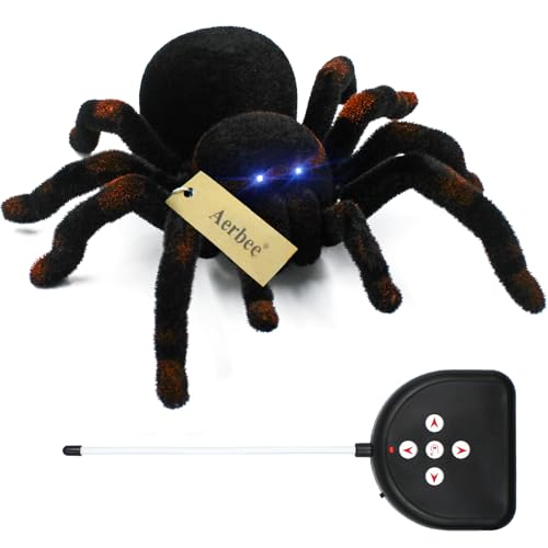 Aerbee Remote Control Spider Toys RC Giant Spider Toys Wireless Remote Control High Simulation Spider Animal Pets Toys Realistic Action with Glowing Eyes Perfect for Christmas Joke Game Playing - Image 1