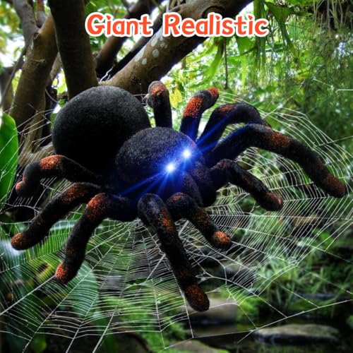 Aerbee Remote Control Spider Toys RC Giant Spider Toys Wireless Remote Control High Simulation Spider Animal Pets Toys Realistic Action with Glowing Eyes Perfect for Christmas Joke Game Playing - Image 5