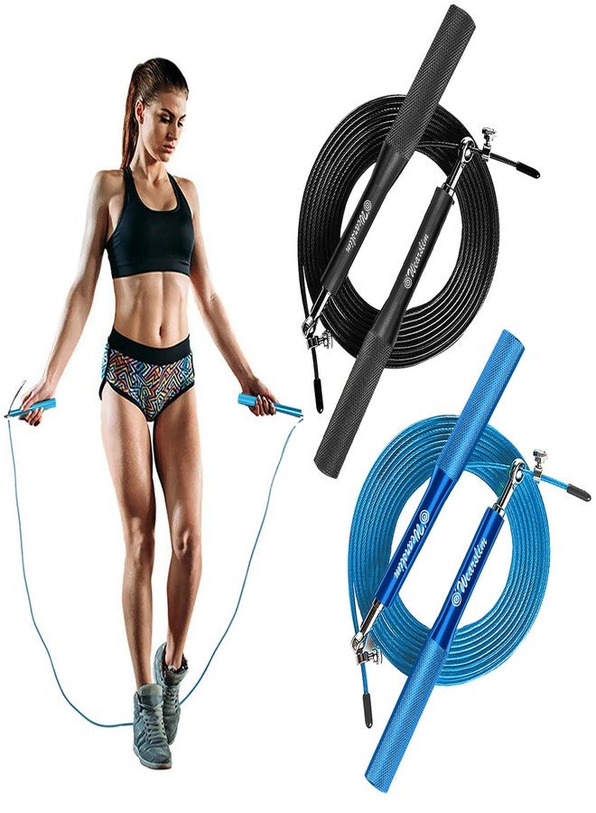 وير سليم حبل قفز سريع احترافي من Wearslim® بمقبض معدني قابل للتعديل، مثالي لتمارين الكروسفت والقفز المزدوج وتمارين الكارديو عالية الكثافة - ألوان متنوعة - Image 1