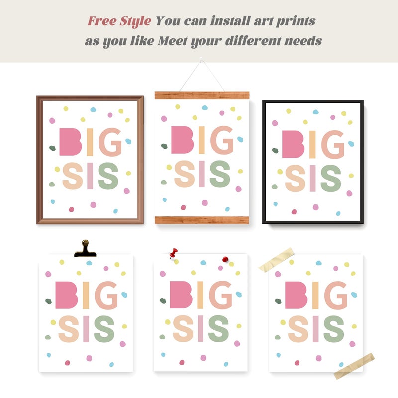 LARTSFRO Brother and Sister Make The Best Friends Wall Art Decor Posters, Baby Boys Gril Nursery Room Playroom Bedroom Bathroom Wall Art Decor, Inspirational Decor for Big Sister Little Brother Nursery Toddler Baby, Gifts for Kids 10x8 Inch Set of 4 Pcs (UNFRAMED) - Image 4