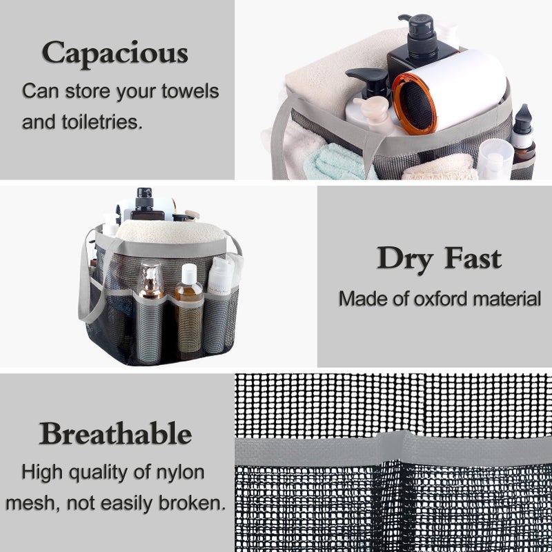 Attmu Mesh Shower Caddy Portable, Quick Dry Hanging Shower Tote Bag for College Dorm Room Essentials, Large Capacity Shower Caddy Dorm for Bathroom Gym Swimming - Image 2