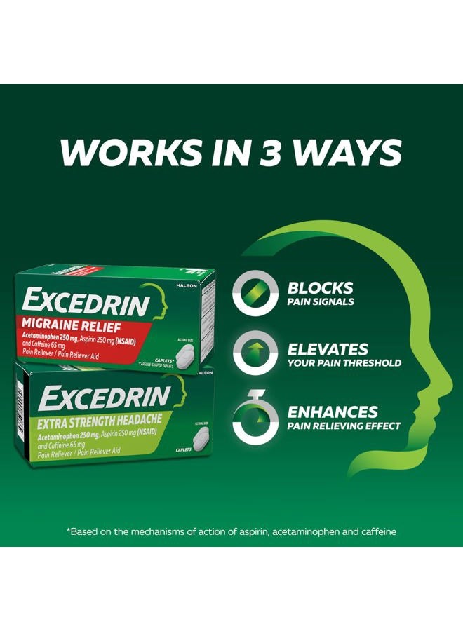EXCEDRIN أقراص قوية إضافية لتخفيف آلام الصداع، 24 حبة - Image 2