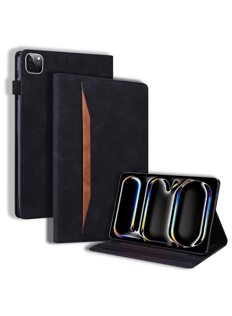 General Case Compatible with iPad Pro 11 (2024), PU Leather Retro Folio Shell for iPad Pro (11-inch, 5th Generation) Cover with Card Holder and Multi-Angle Stand  - Image 1