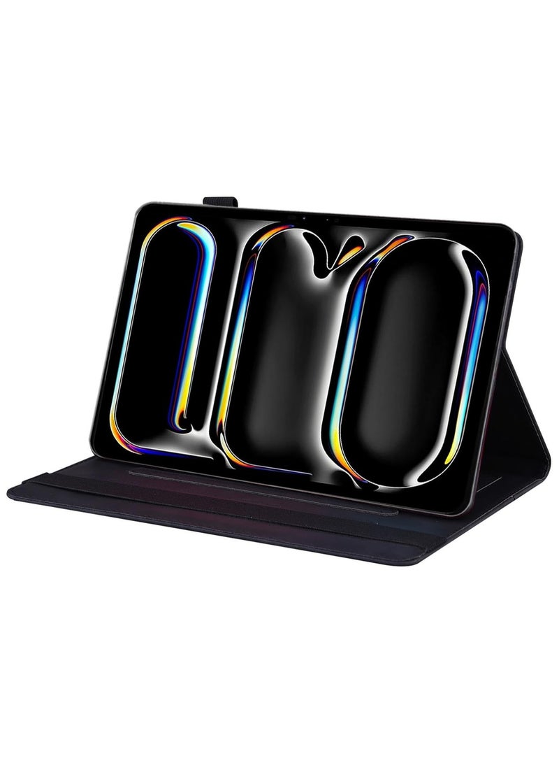 General Case Compatible with iPad Pro 11 (2024), PU Leather Retro Folio Shell for iPad Pro (11-inch, 5th Generation) Cover with Card Holder and Multi-Angle Stand  - Image 5
