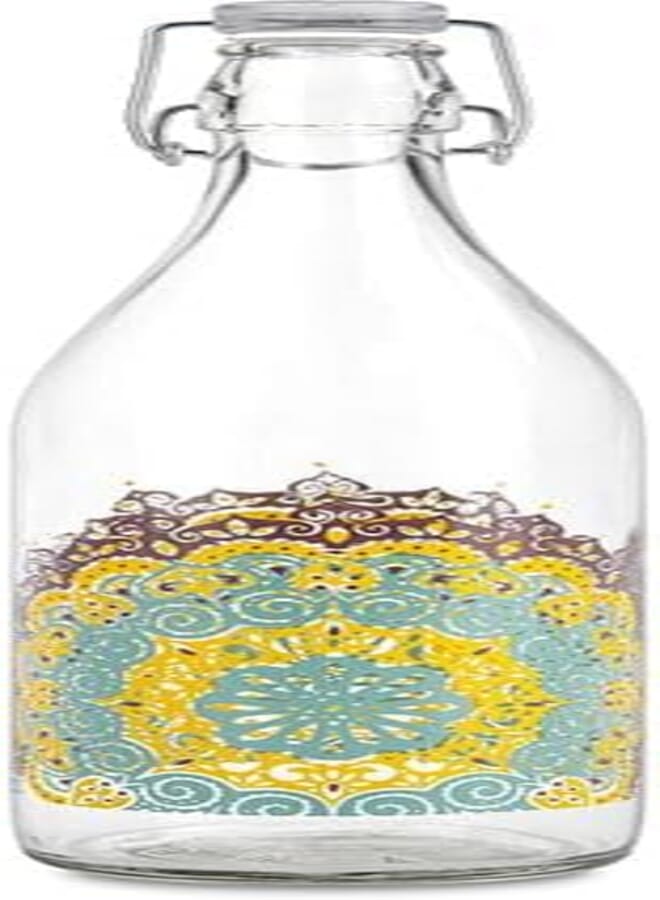 Decover LELLA Bottle, MUMBAI Design, Premium Glass Water Bottle, Reusable, 500ml Capacity