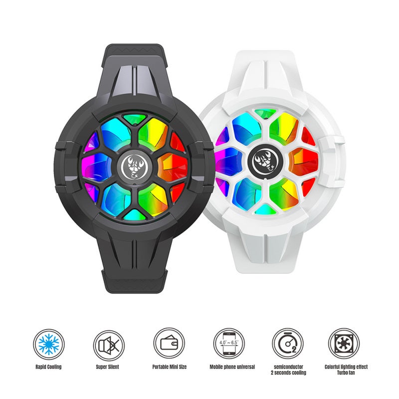 Semiconductor Cooling Fan: Compact Black Turbo Fan With Rapid Cooling Low Noise - Colorful Lighting Plug And Play Gaming Accessory For Mobile Gaming Enthusiasts - Image 3