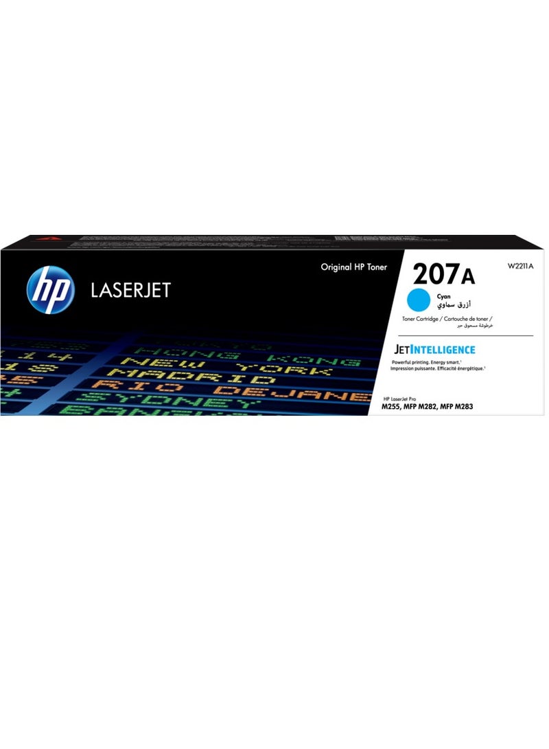 HP Toner HP 207A, Cyan LaserJet,Toner Cartridge,Works with HP LaserJet Pro M255, M282, M283 Printers - Image 1