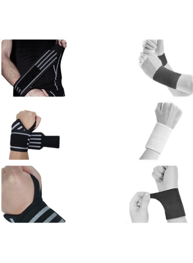 Mdikawe Wrist Strap, Fitness Sports Protective Gear, Bench Press Deadlift Weightlifting Wrist Guard, Anti-Sprain Tendonitis Protection, Fixed, Orange - Image 1