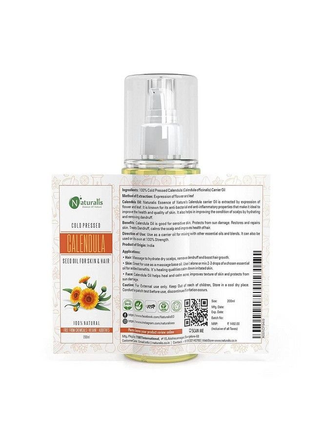 Naturalis - Essence Of Nature Calendula Carrier Oil For Skin Care & Hair Care 200 Ml - Image 1