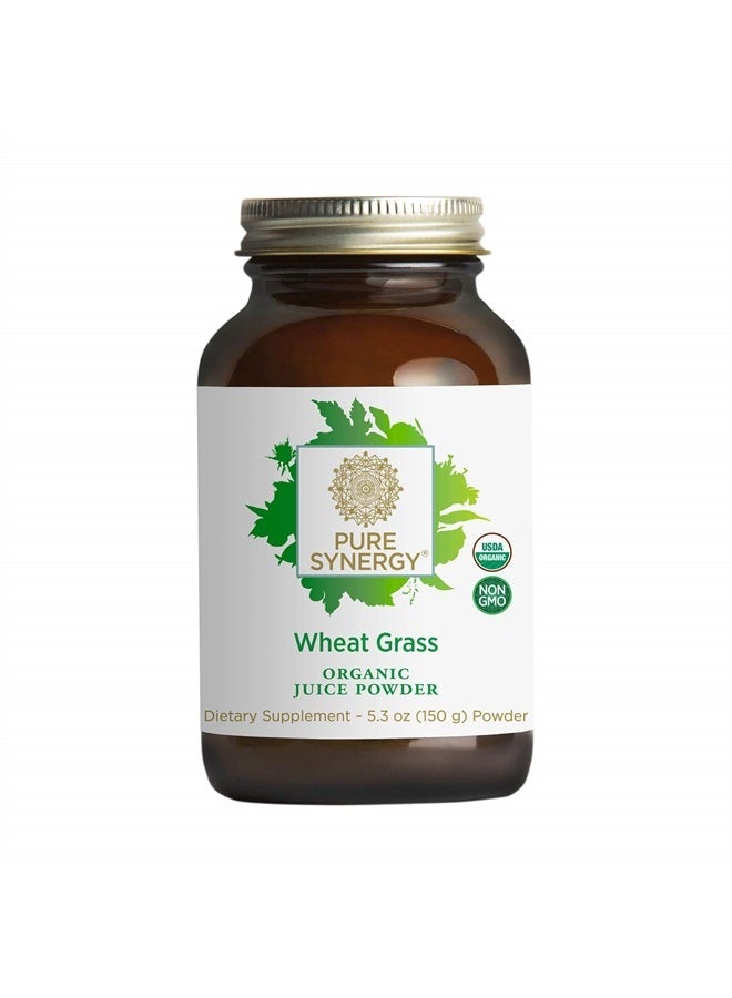 Pure Synergy Wheat Grass Juice | 5.3 oz Powder | USDA Organic | Non-GMO | Vegan | Made and Sourced in The USA | Cold-Juiced and Low-Temperature Dried - Image 1