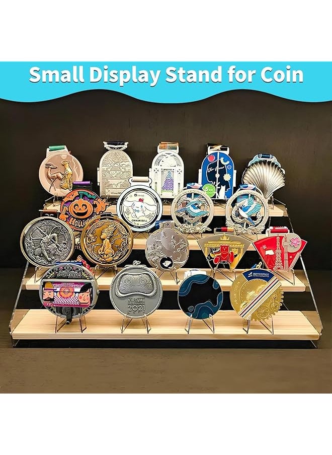 erorex - Card Display Stand 20 Pack Small Easel Stand Acrylic Picture Holder Stands For Challenge Coin Graded Card Sports Card Trading Card Psa Card Baseball Card 2.13 Inch Tall - Image 1
