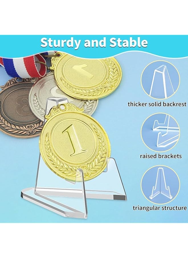 erorex - Card Display Stand 20 Pack Small Easel Stand Acrylic Picture Holder Stands For Challenge Coin Graded Card Sports Card Trading Card Psa Card Baseball Card 2.13 Inch Tall - Image 1