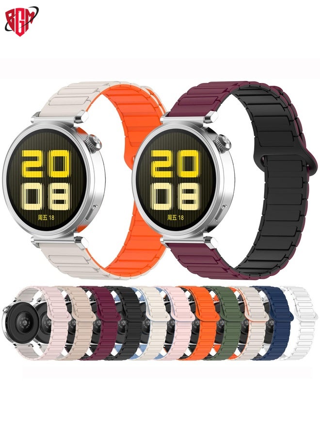 BGM For Amazfit Bip 5 / GTR 4 / GTR 3 Dual Color 22mm Magnetic Buckle Silicone Watch Band(Black)  - Image 5