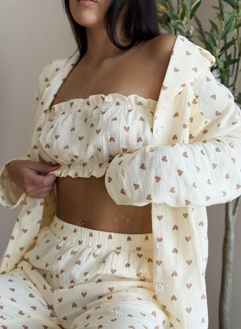 SOFT AND SPORTY Heart pajama 3 pieces set - Image 2
