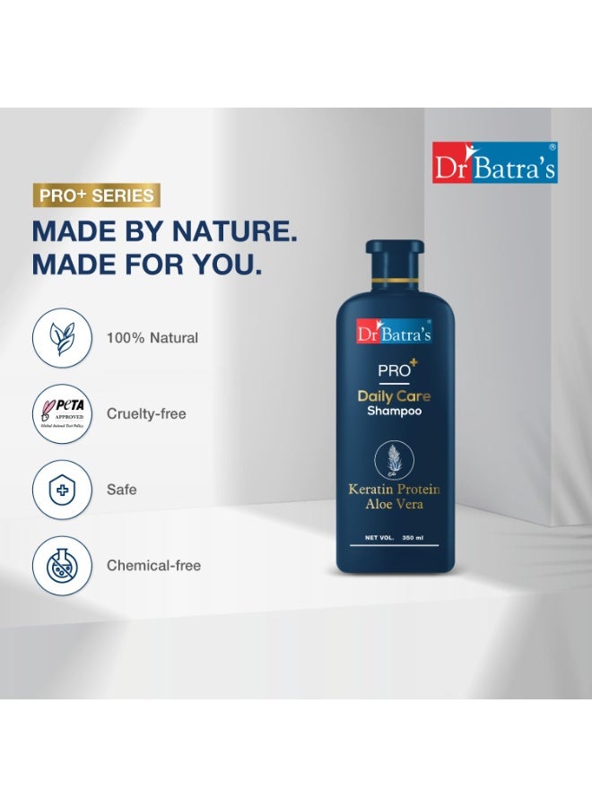 Dr Batra's® PRO+ Daily Care Shampoo| With Aloevera & Keratin Protein|Mild Shampoo, Sulphate & Paraben Free|Daily Care Natural Protein Shampoo, protects from daily tear|Suitable for Men & Women, 350ml - Image 4
