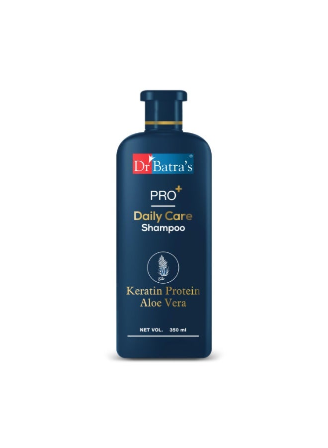 Dr Batra's® PRO+ Daily Care Shampoo| With Aloevera & Keratin Protein|Mild Shampoo, Sulphate & Paraben Free|Daily Care Natural Protein Shampoo, protects from daily tear|Suitable for Men & Women, 350ml - Image 1