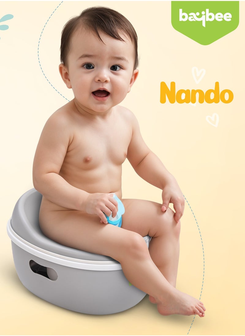 BAYBEE - Baybee 3 in 1 Nando Baby Potty Seat For Kids, Baby Potty Training Seat Chair With Splash Guard & Potty Step Stool for Toddlers Kids Western Toilet Seat Potty Seat For 0 to 5 Years Boy Girl Grey - Image 1