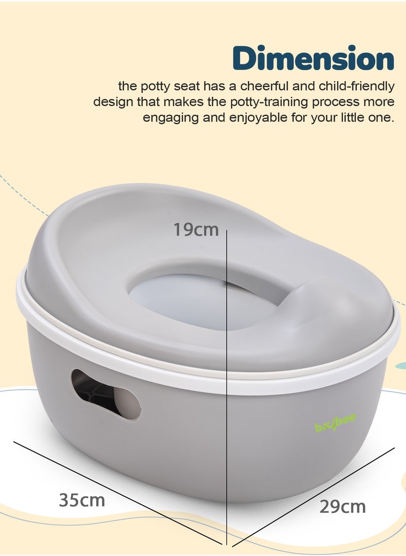 BAYBEE - Baybee 3 in 1 Nando Baby Potty Seat For Kids, Baby Potty Training Seat Chair With Splash Guard & Potty Step Stool for Toddlers Kids Western Toilet Seat Potty Seat For 0 to 5 Years Boy Girl Grey - Image 1