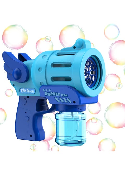 Bubble Guns for Kids Outdoor Portable Toys with 1 Bottles of Refill Solution Blue