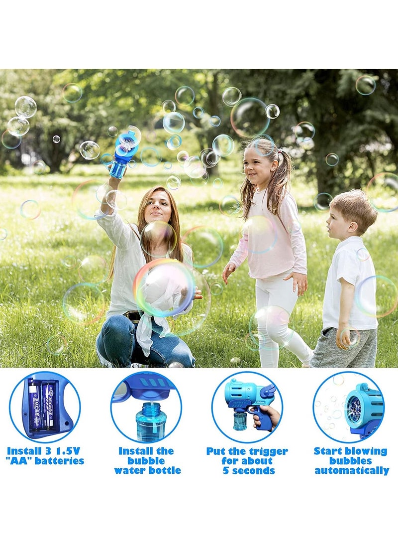 Arabest - Bubble Guns for Kids Outdoor Portable Toys with 1 Bottles of Refill Solution Blue - Image 1