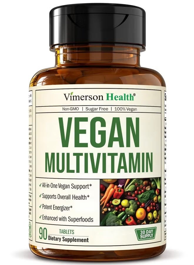 Vimerson Health Vegan Multivitamin for Women & Men - Essential Multivitamins & Multiminerals 90 Tablets with Vitamin B12, A, D, C, Zinc, Magnesium & More for Total Body Wellness - 23 Key Nutrients & Vitamins - Image 1
