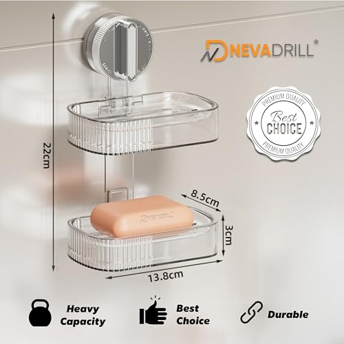 NEVADRILL Vacuum Sucker Soap Box – Punch-Free Wall Mounted Soap Holder for Bathroom & Kitchen, No-Drill Suction Cup Design [ND-1002SG] - Image 4