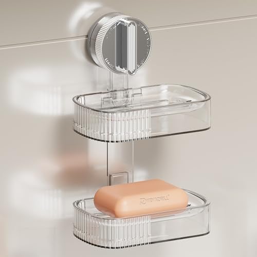 NEVADRILL Vacuum Sucker Soap Box – Punch-Free Wall Mounted Soap Holder for Bathroom & Kitchen, No-Drill Suction Cup Design [ND-1002SG] - Image 1