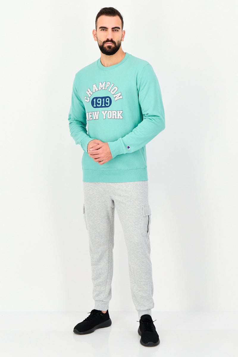 Champion Men Sportswear Fit Long Sleeve Outdoor Sweatshirt, Turquoise - Image 3