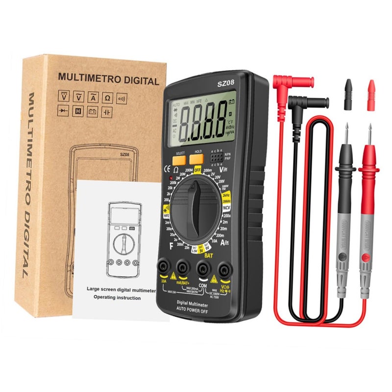 Compact Digital Multimeter AC DC Voltage Capacitance Diode Continuity Tester Portable - Image 1