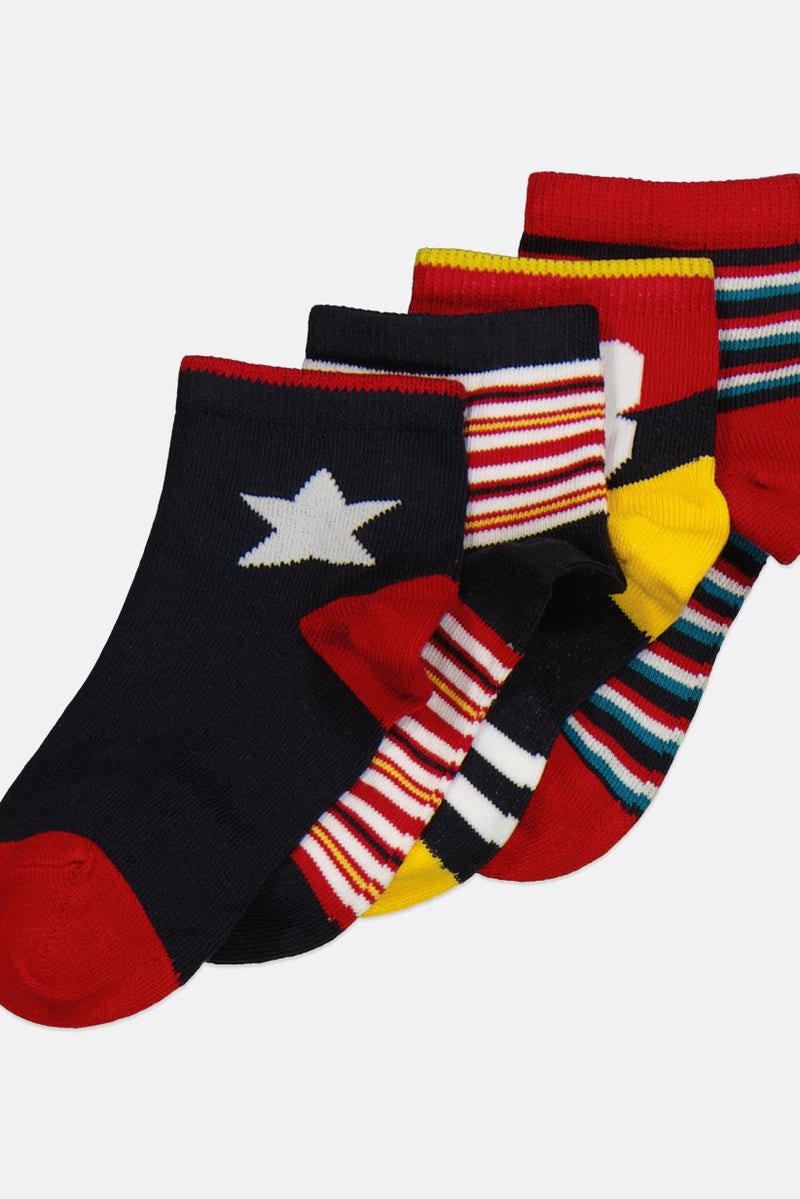 RBX Kids Boy 5 Pair Stripe NonTerry Quarter Socks, Multicolor - Image 2