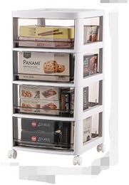 Kuber Industries Kuber Industries 4 Layer Cosmetic Cabinet with Trolley4Tier Rolling Cart Storage OrganizerShelf Stand With DrawerWhite - Image 4