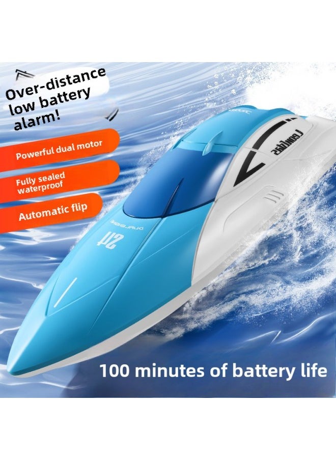 High Speed Remote Control Speedboat Oversized Remote Control Boat Children Charging Wireless Electric Boy Water Toy Boat Model-Color:Red 30-minute Battery Life + Automatic Reset-Specification:Two Rechargeable Batteries Are Recommended [double Battery Life]  - Image 4