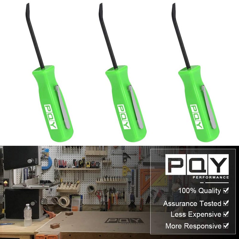 PQY Mini Pocket Pry Bar with Pocket Clip 4.5" Length 3pcs (Green) - Image 2