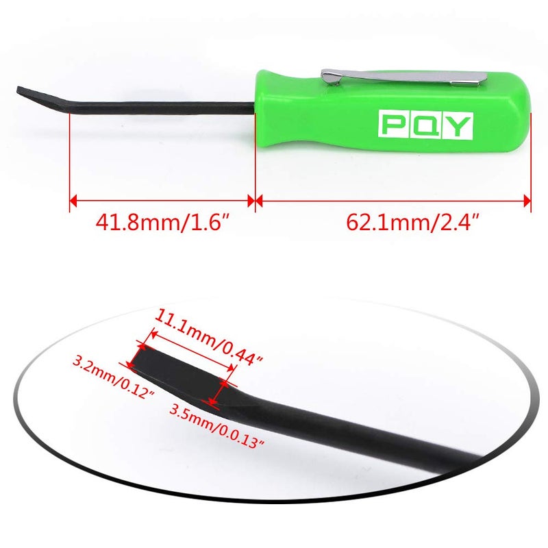 PQY Mini Pocket Pry Bar with Pocket Clip 4.5" Length 3pcs (Green) - Image 4