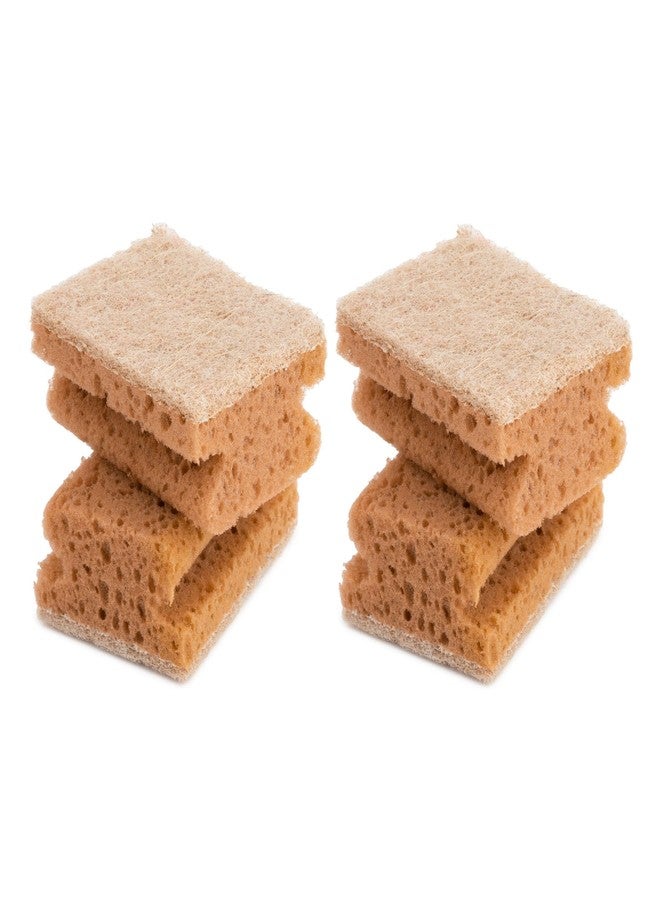 Core Kitchen Everyday Cleaning Power, Natural Almond Color 4 x 6 Inch Eco-Friendly Coconut Fiber Kitchen & Bathroom Scouring Scrub Sponge with Easy-Grip Handle, 4 Pack, 43324 - Image 2