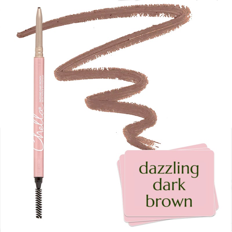 Chella Eyebrow Pencil â€“ Easy-to-Use Brow Definer for Shaping, Filling & Blending â€“ Long-Wear Dark Brown Eyebrow Pencils for Women with Precise Tip (Dark Brown) - Image 1
