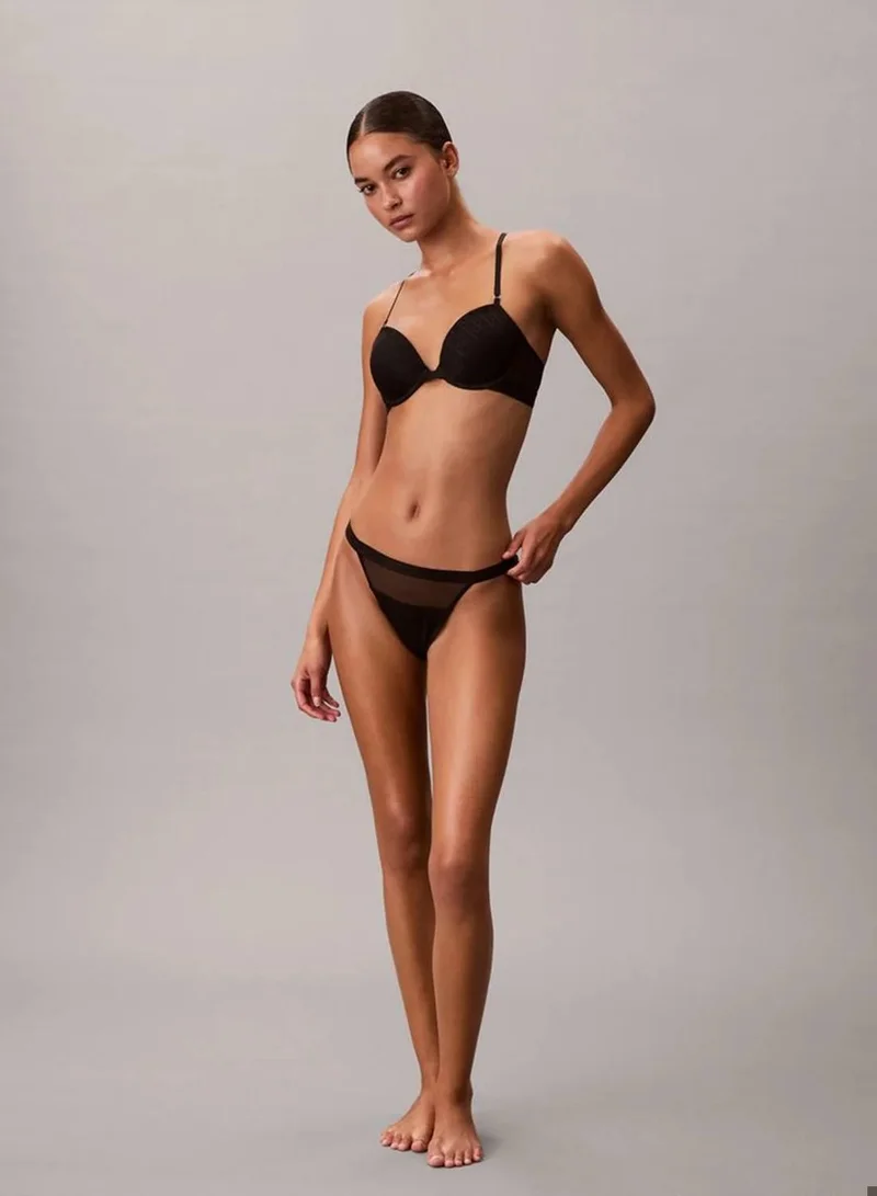 Calvin Klein Black Demi T-Shirt Bra - Microfibre Lace for Women | Best Price UAE