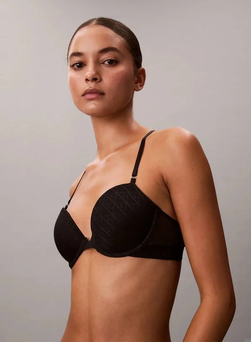 Calvin Klein Black Demi T-Shirt Bra - Microfibre Lace for Women | Best Price UAE
