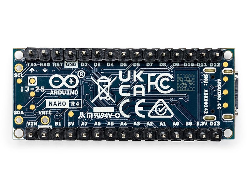 Arduino Nano R4 with Headers [ABX00143] - Compact Renesas RA4M1 Microcontroller Board, Pre-Soldered for Breadboarding, Qwiic Connector, Programmable RGB LED, Compatible IDE - Image 3