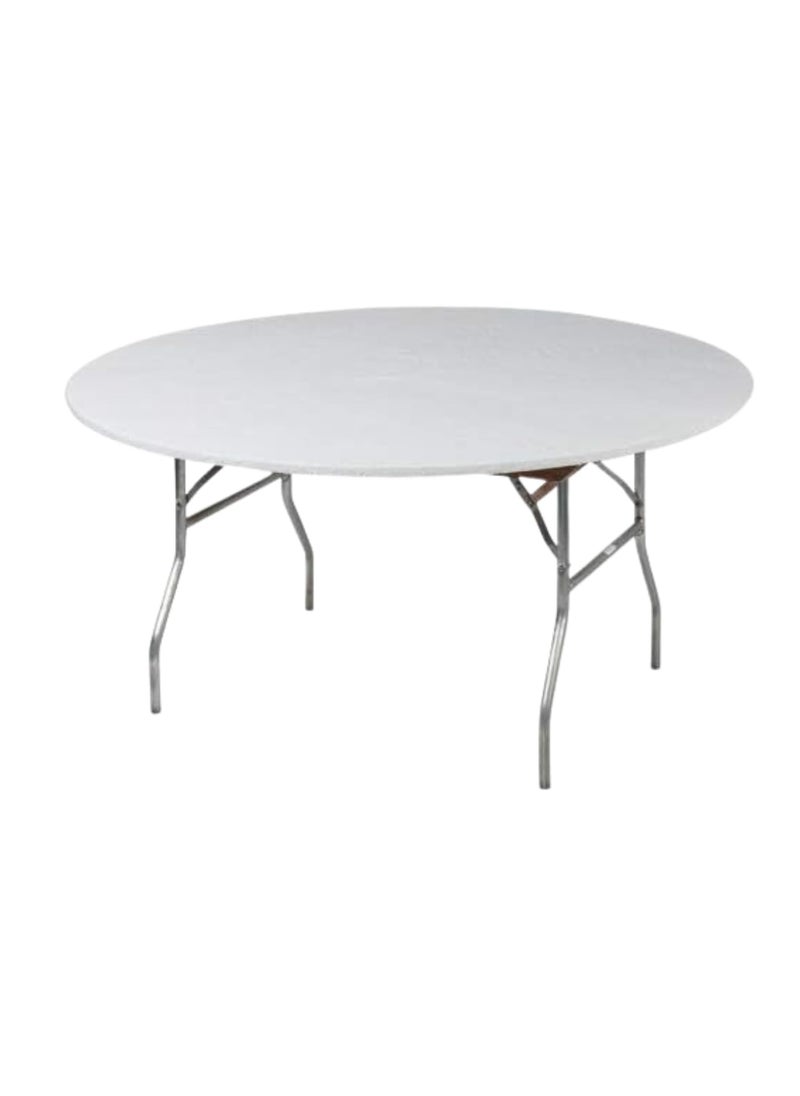 Kwik-Covers KwikCovers 72 Round Fitted Plastic Table Covers Bundle of 5 White 