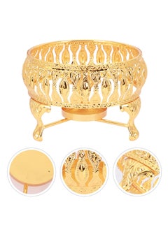 SYOSI Teapot Warmer Retro Alloy Silver Tea Warmer with Tealight Holder Stainless Steel Teapot Warmer Base for Borosilicate Glass Ceramic Teapots and Other Heatproof Pots Warming Use Golden  - Image 2