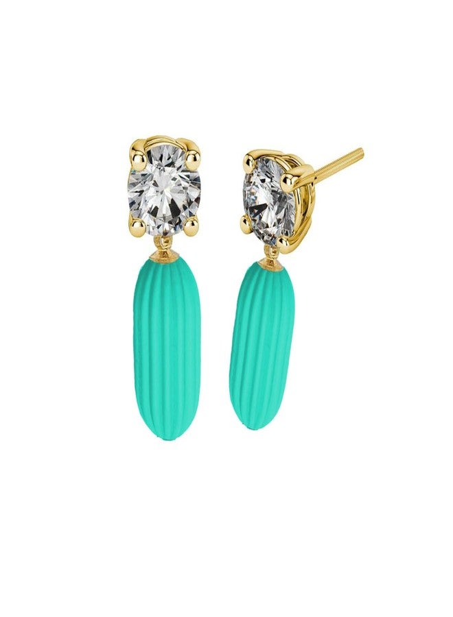 ZEELPETAL Earring for Girl Sturd Fancy Everyday Use Earring, Bali hanging Beads Tassel earring for Women with Pe Film Earrings Storage Box Nude Matte Finish Colors - 1Pair. (Sky Blue) - Image 1