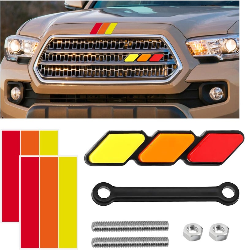 Dickno Tri-Color Grille Badge for Cars - Image 1