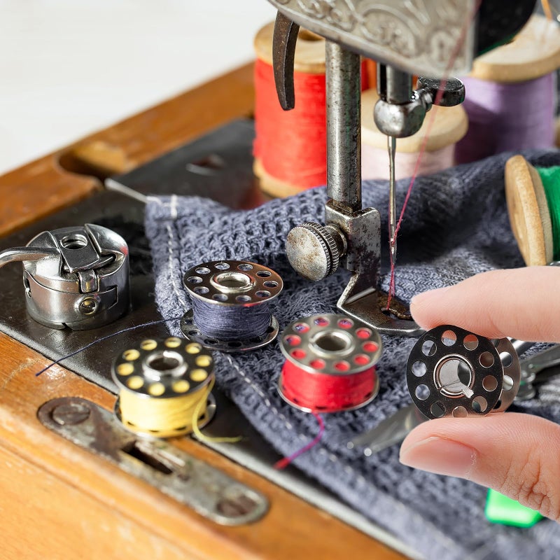 kidoom Metal Sewing Machine Bobbins, 28 PCS Universal Sewing Machine Bobbins, Compatible with Singer, Brother, Janome, Bernina, Toyata, etc. (28 PCS) - Image 5