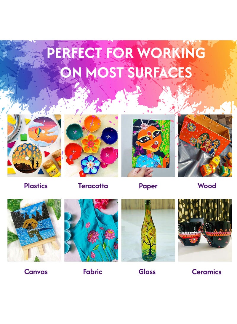 فلاش طلاء أكريليك معدني ممتاز من فلاش، مصبوغ بدرجة عالية ومقاوم للبهتان، غير سام، طلاء متعدد الأسطح للفنانين والرسامين الهواة والأطفال (نحاسي) - Image 5