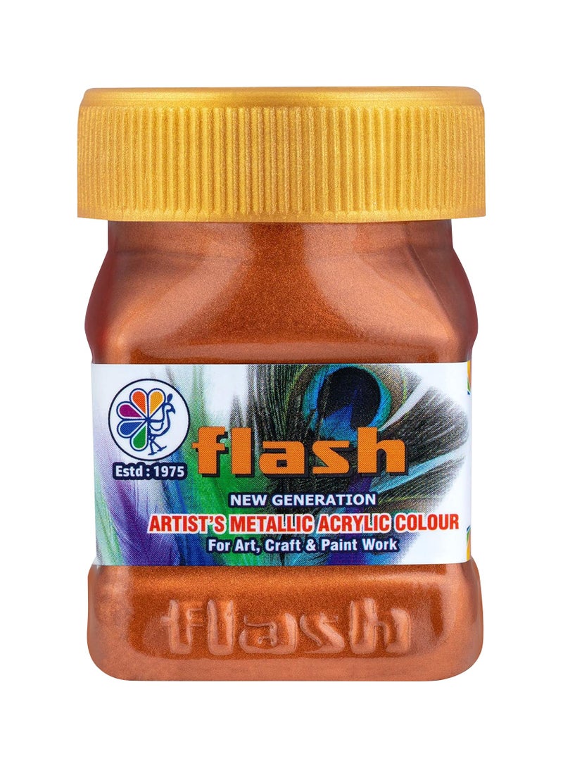 فلاش طلاء أكريليك معدني ممتاز من فلاش، مصبوغ بدرجة عالية ومقاوم للبهتان، غير سام، طلاء متعدد الأسطح للفنانين والرسامين الهواة والأطفال (نحاسي) - Image 1