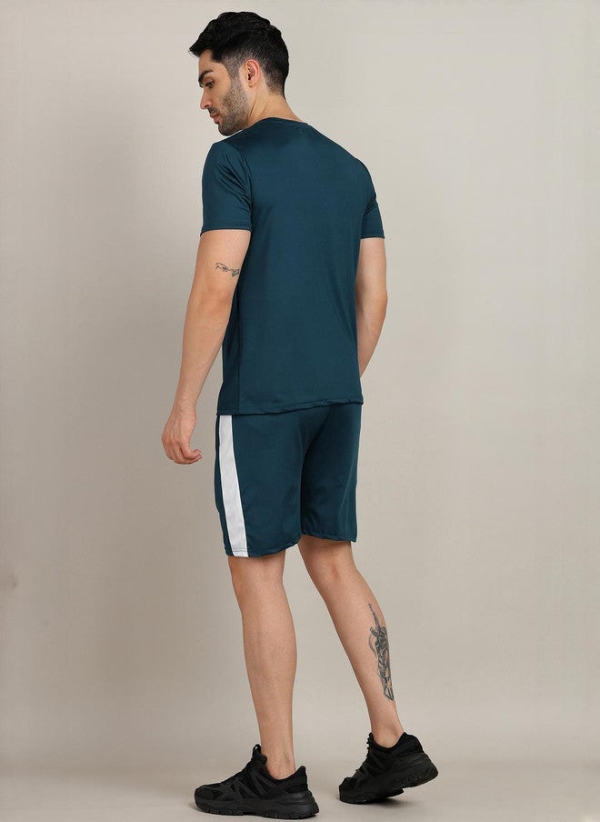 PREEN Men Colourblocked T-shirt and Shorts Set - Image 3