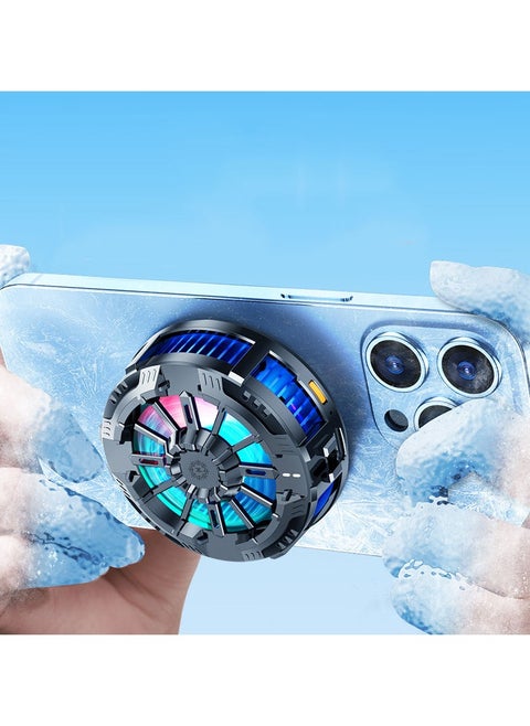 Cooling Fan Magnetic Wireless Charger RGB Light Temperature Display Game Phone Radiator & Back Clip For Magsafe iPhone Gaming