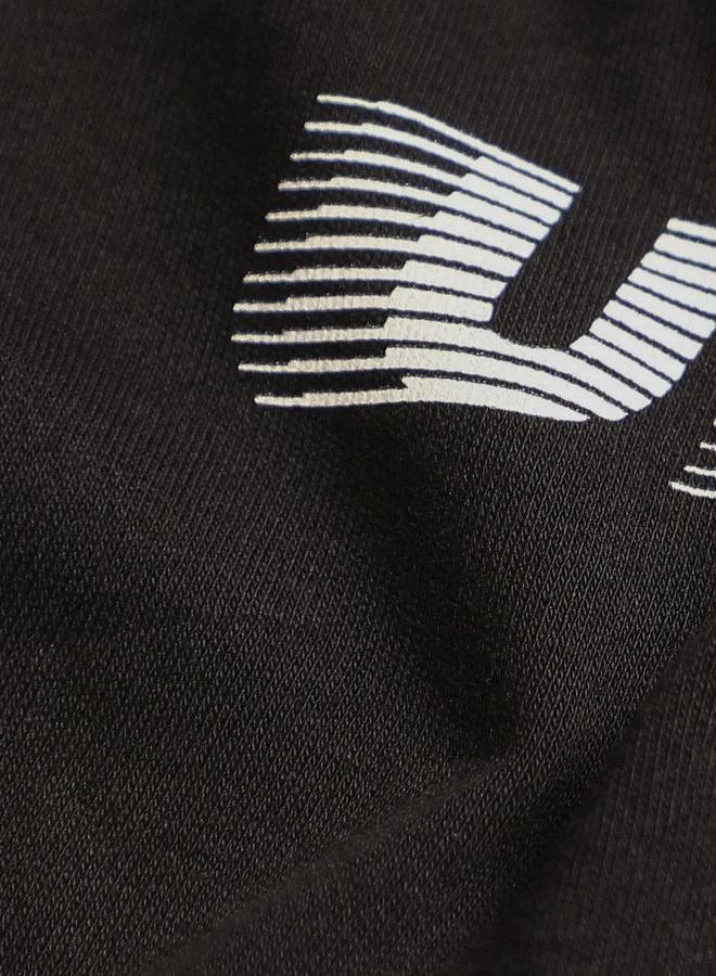 Cult Men Black Typography Print Short Sleeve Relaxed Fit T-Shirt